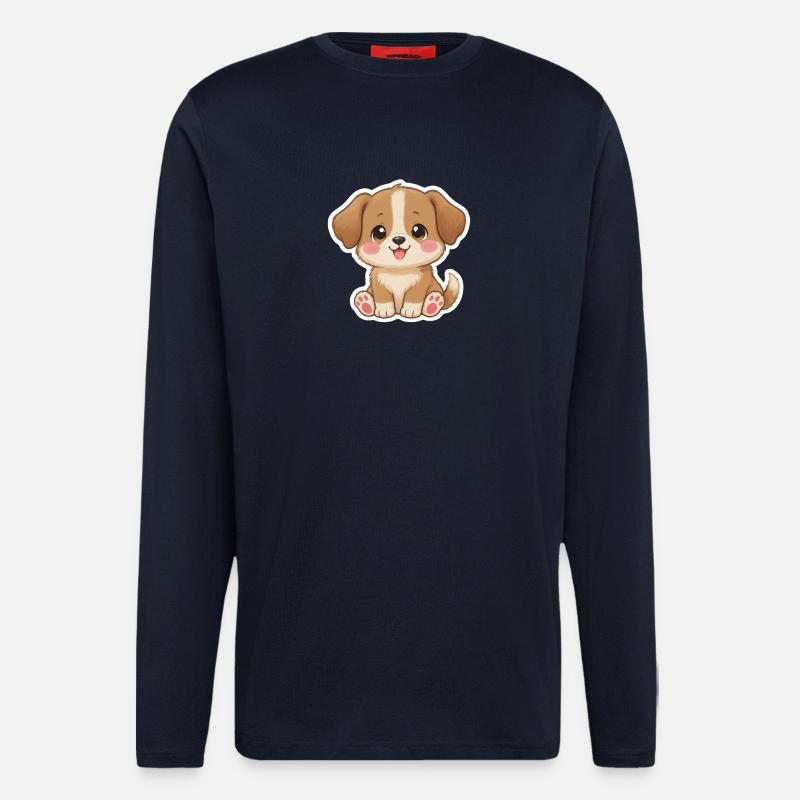 Entzückender Welpe Aufkleber - Langarmshirt - made by SPREAD  - DARK NAVY
