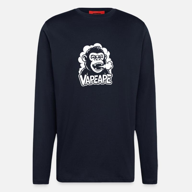 Vapeape Affe mit Dampf - Langarmshirt - made by SPREAD  - DARK NAVY