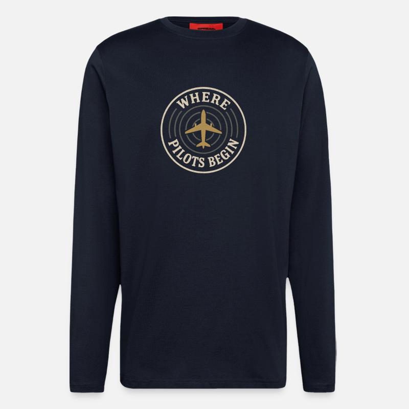 Fluglehrer Cfi Pilot Luftfahrtlehrer - Langarmshirt - made by SPREAD  - DARK NAVY