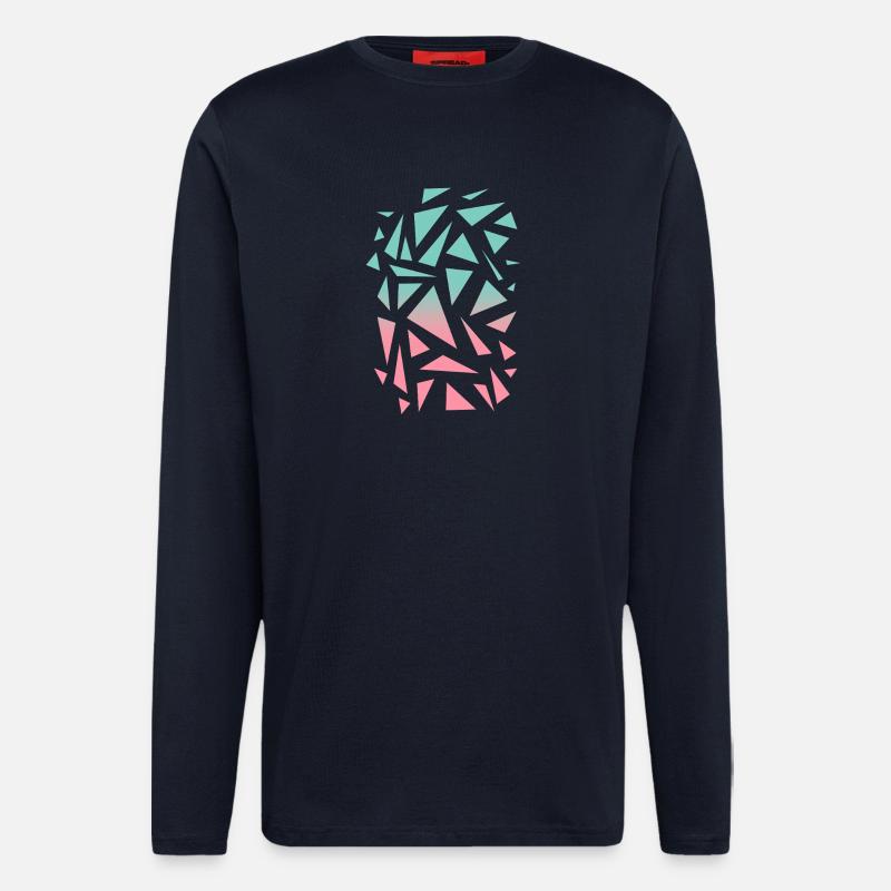 Triangle Pattern - Turquoise Pink - Longsleeve - made by SPREAD  - DARK NAVY