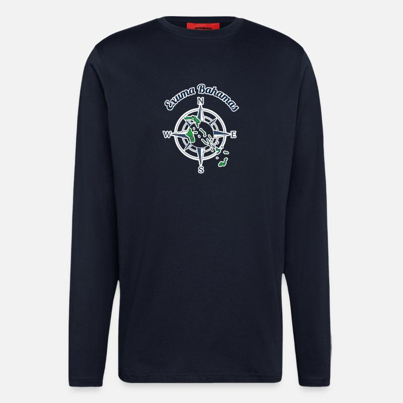 Exuma Bahamas Compass Graphic - Longsleeve - made by SPREAD  - DARK NAVY