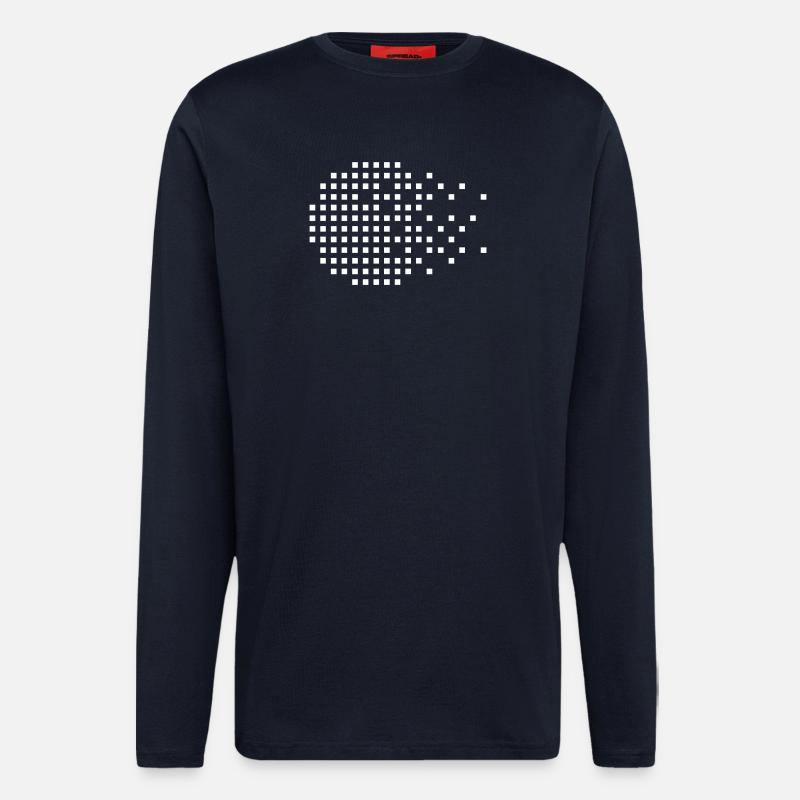 Pixel-Mosaik-Raster - Langarmshirt - made by SPREAD  - DARK NAVY