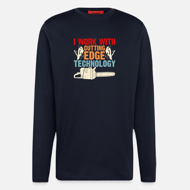 Baumpfleger Holzarbeiter Waldarbeiter Geschenk - Langarmshirt - made by SPREAD  - DARK NAVY
