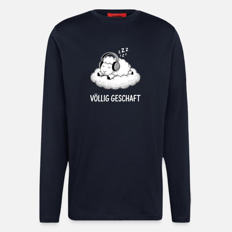 Conception de mouton entièrement réalisée - Manches longues bio décontracté fabriqué en UE - DARK NAVY