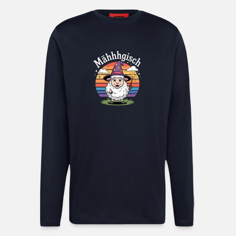 Mowgish Sheep Wizard Rainbow - Longsleeve - made by SPREAD  - DARK NAVY