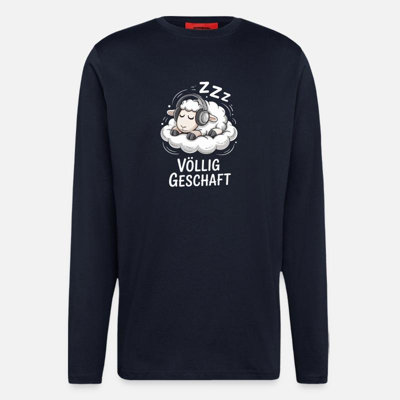 Conception de mouton entièrement réalisée - Manches longues bio décontracté fabriqué en UE - DARK NAVY