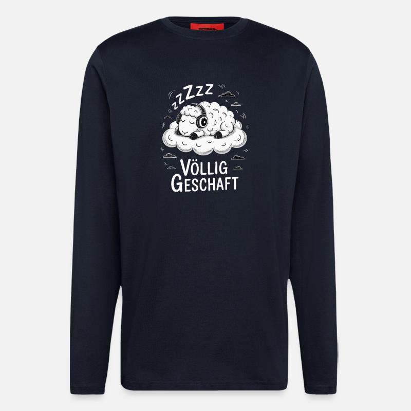Völlig geschafft geSchaft Schaf Design - Langarmshirt - made by SPREAD  - DARK NAVY