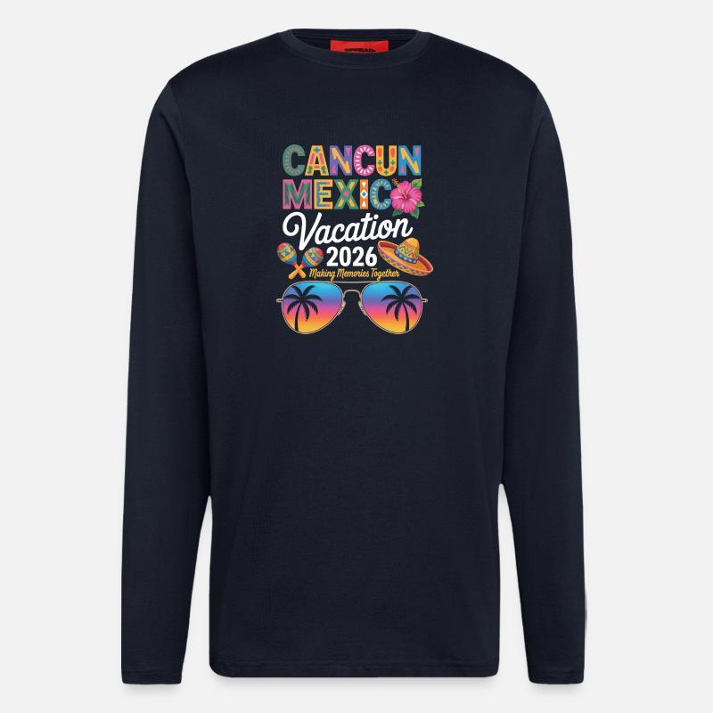 Cancun Mexico Vacation 2026 - Langarmshirt - made by SPREAD  - DARK NAVY