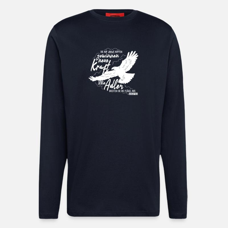Isaiah 40:31 - Like Eagle Lettering - Longsleeve - made by SPREAD  - DARK NAVY