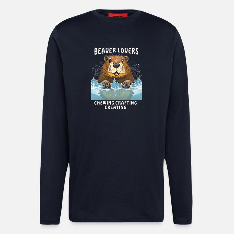BEAVER LOVERS CHEWING CRAFTING CREATING - Longsleeve - made by SPREAD - DARK NAVY