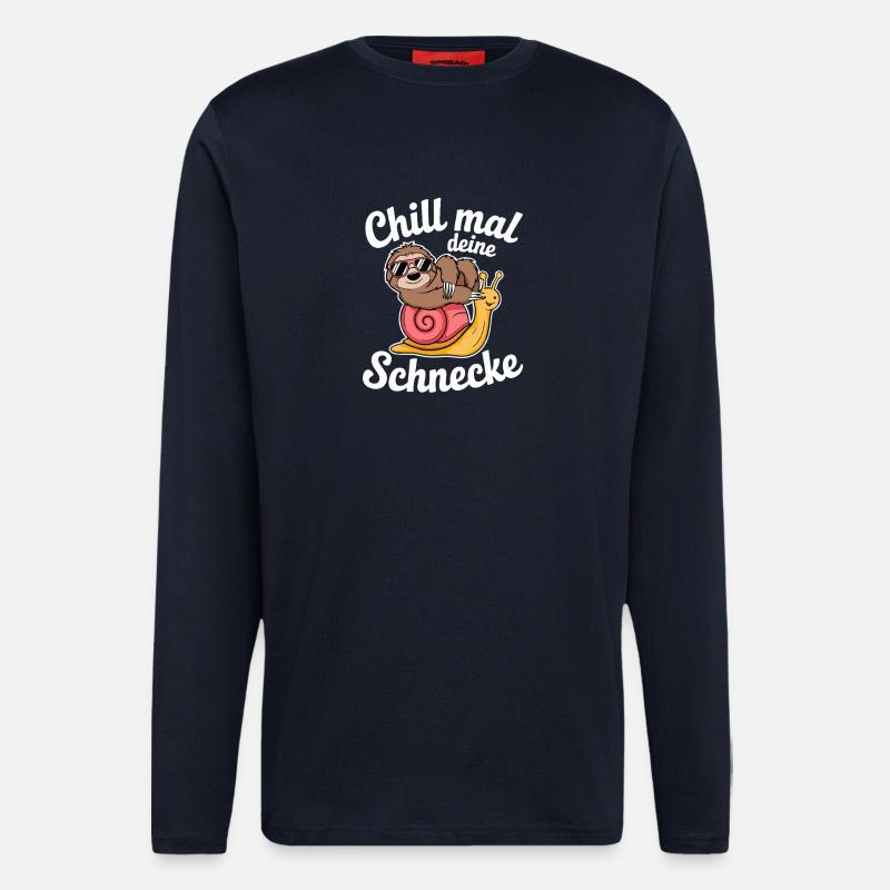 Chill your snail sloth relaxation - Longsleeve - made by SPREAD  - DARK NAVY