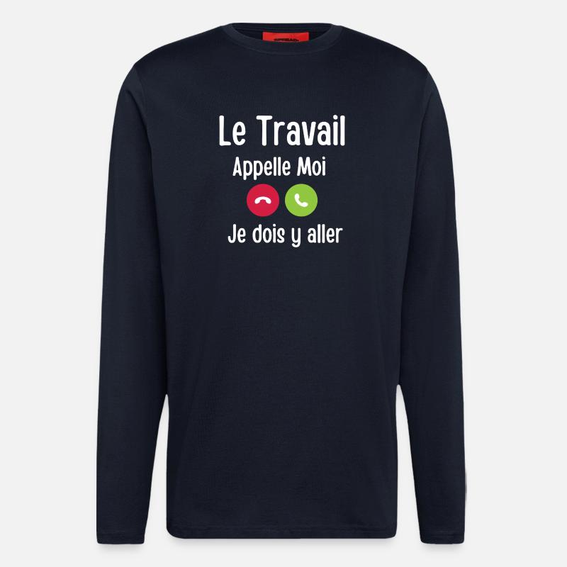 Work is calling me - Longsleeve - made by SPREAD  - DARK NAVY