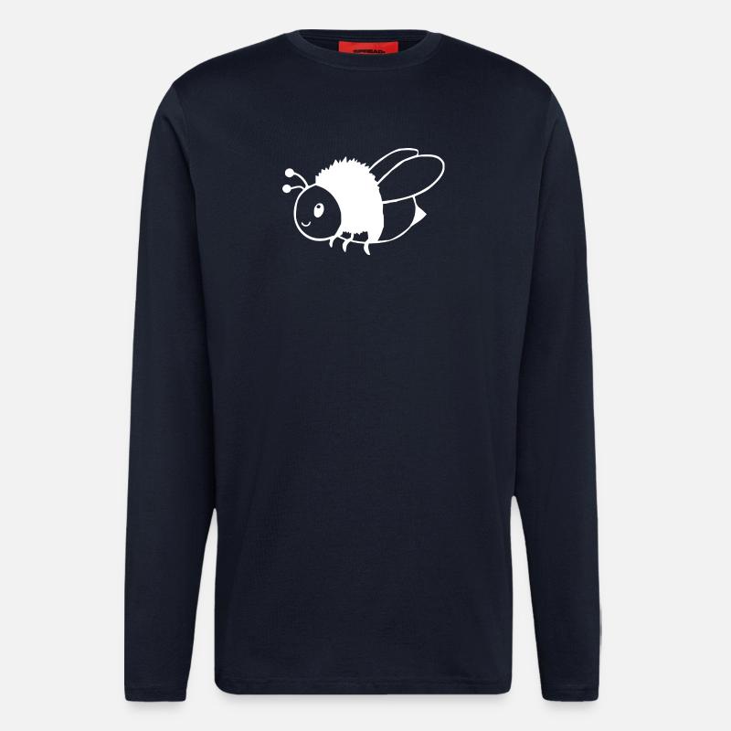 personalized bees t-shirt gift beekeeper - Longsleeve - made by SPREAD  - DARK NAVY