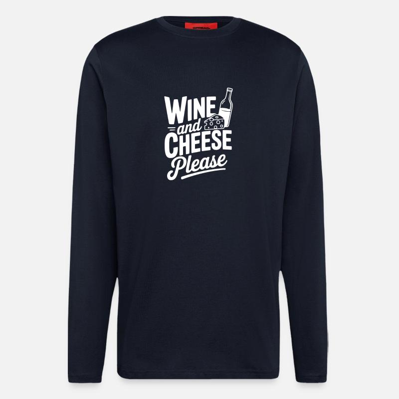 Wein und Käse bitte - Langarmshirt - made by SPREAD - DARK NAVY