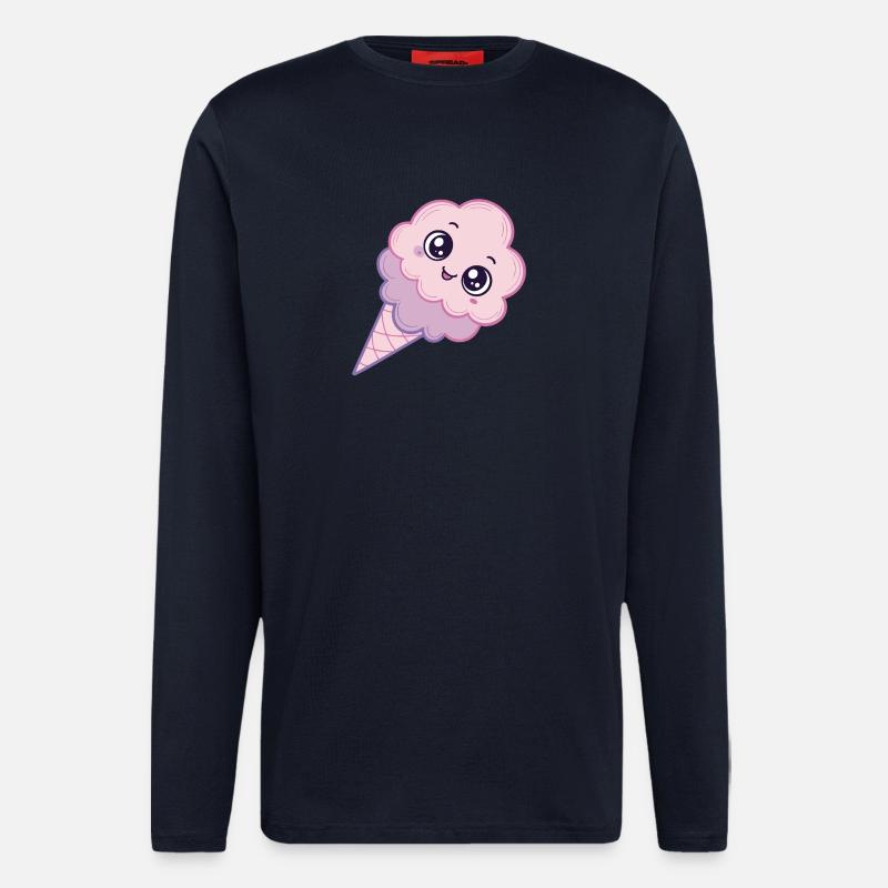 Kawaii Eiscreme Wolke Pink - Langarmshirt - made by SPREAD  - DARK NAVY