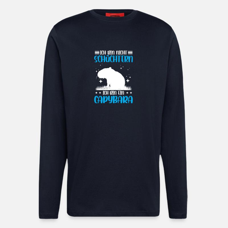 Capybara not shy capybara - Longsleeve - made by SPREAD  - DARK NAVY