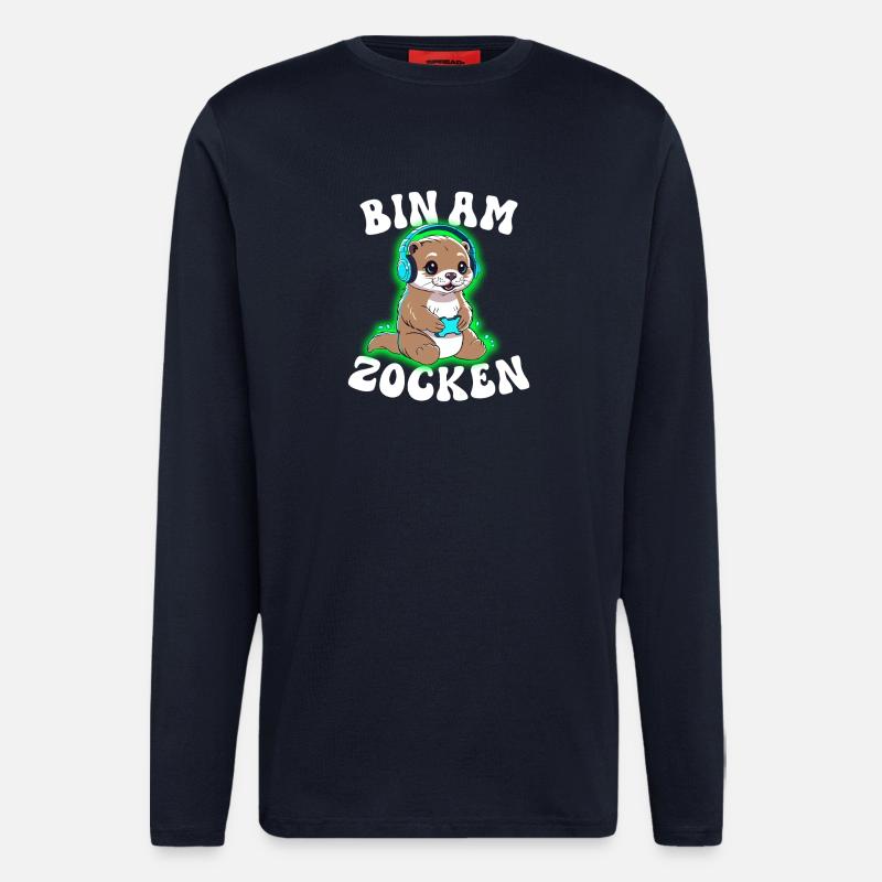 Bin am Zocken Otter - Langarmshirt - made by SPREAD  - DARK NAVY