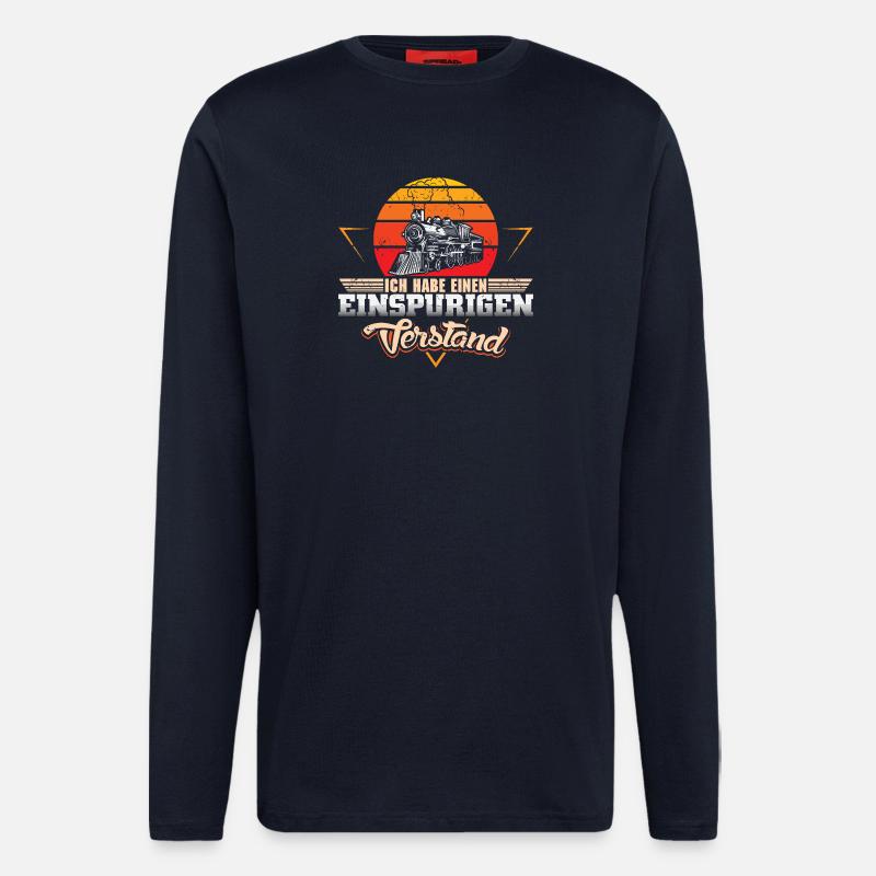 Modellbahn Modelleisenbahn Eisenbahn - Langarmshirt - made by SPREAD  - DARK NAVY