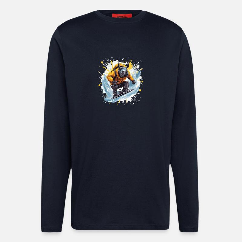 Nashorn Snowboard - Langarmshirt - made by SPREAD - DARK NAVY