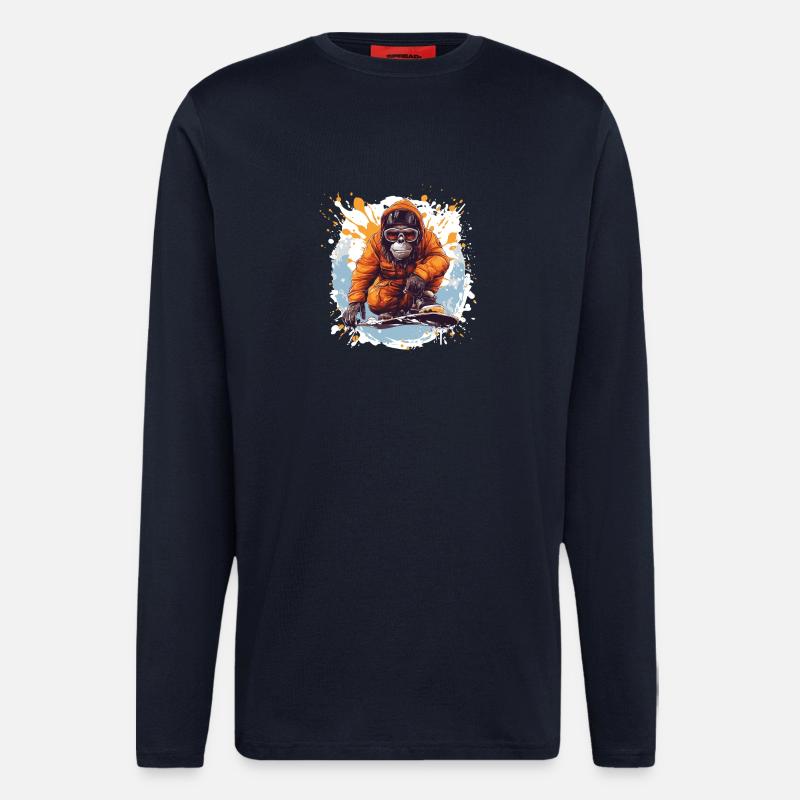 Affe Snowboard - Langarmshirt - made by SPREAD  - DARK NAVY