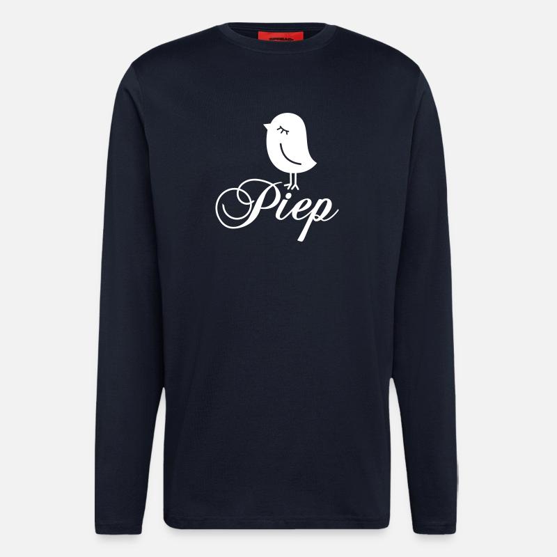 Spatz Piep – Piepmatz Vogel Cartoon Motiv - Langarmshirt - made by SPREAD  - DARK NAVY
