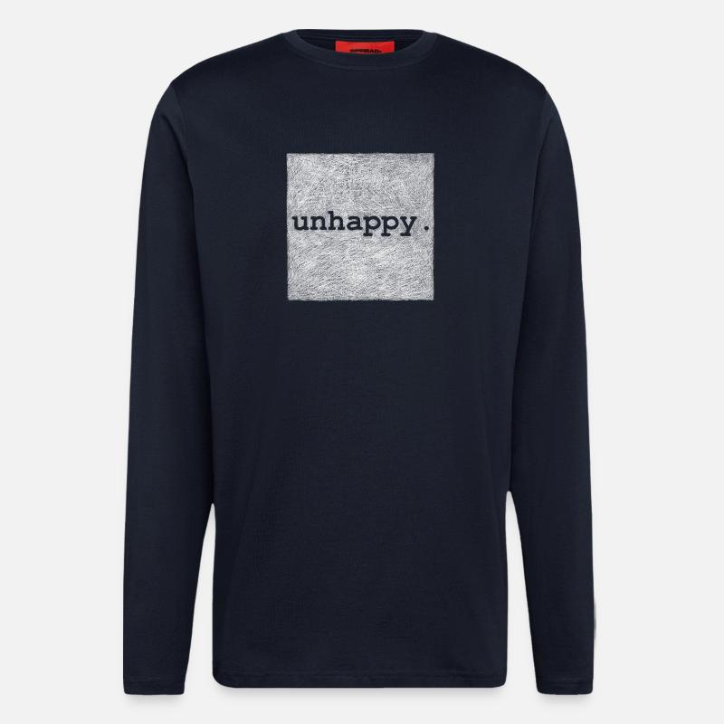 unhappy - Weiße Version - Langarmshirt - made by SPREAD - DARK NAVY