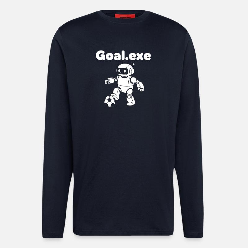 Robotischer Fußballroboter - Langarmshirt - made by SPREAD - DARK NAVY