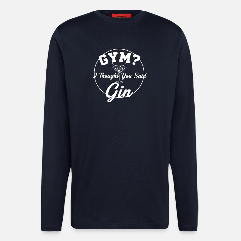 Gym oder Gin ? - Langarmshirt - made by SPREAD  - DARK NAVY