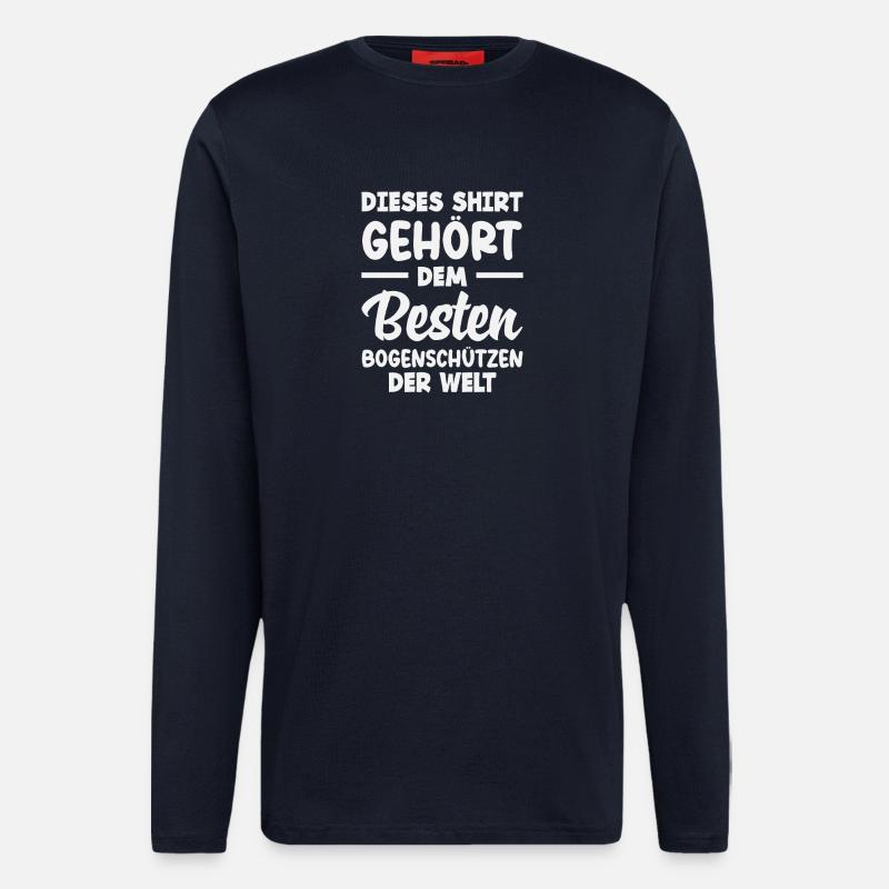 Bogenschießen Bogenschütze Geschenk - Langarmshirt - made by SPREAD  - DARK NAVY