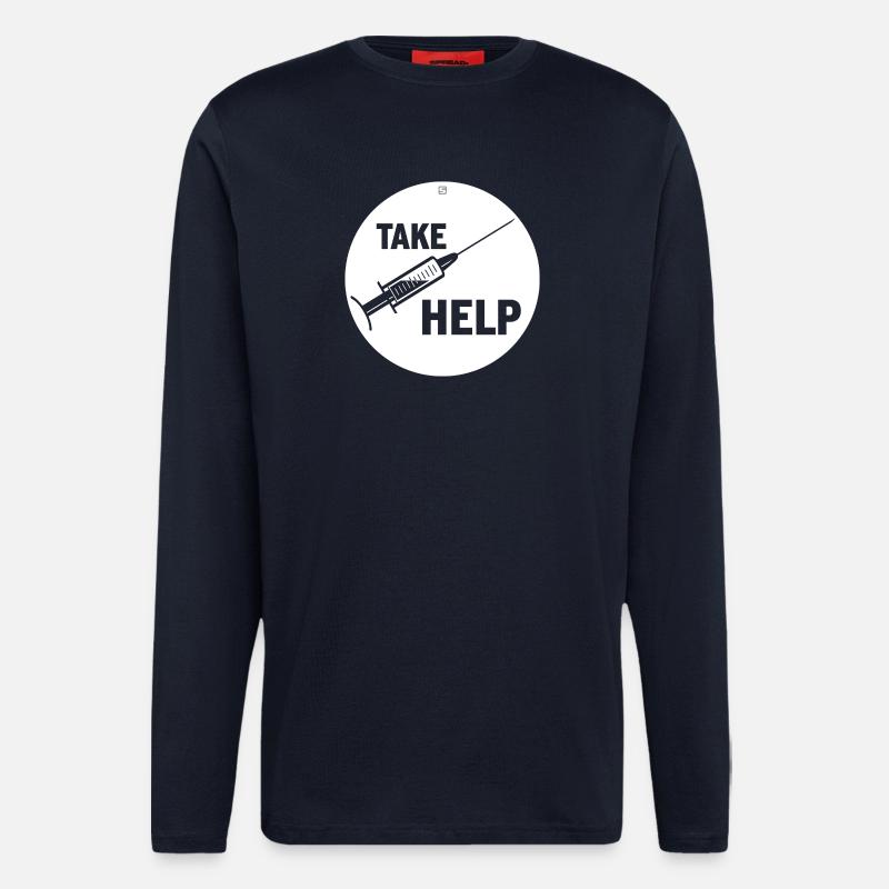 TAKE HELP - Longsleeve - made by SPREAD  - DARK NAVY