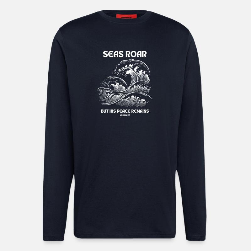 Seas Roar - Johannes 14:27 Design - Langarmshirt - made by SPREAD  - DARK NAVY