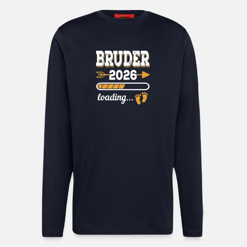 Brother 2026 Loading Siblings-to-be Gift - Longsleeve - made by SPREAD - DARK NAVY