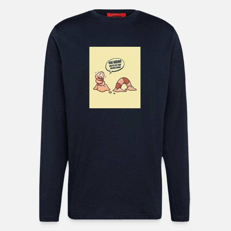 Heute ist der Wurm drin! - Langarmshirt - made by SPREAD  - DARK NAVY