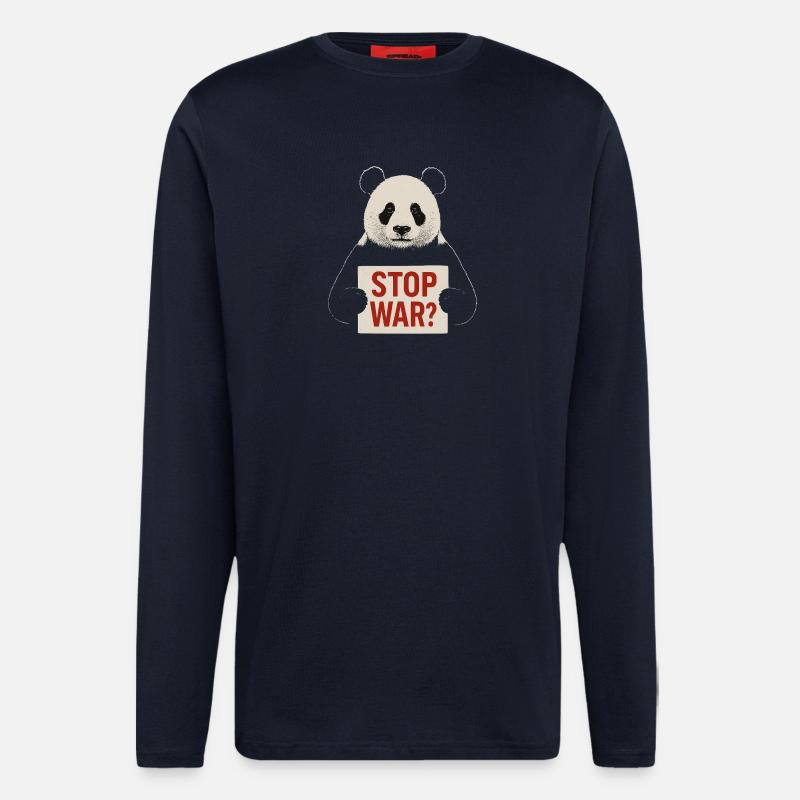 Panda fordert Frieden - Langarmshirt - made by SPREAD  - DARK NAVY