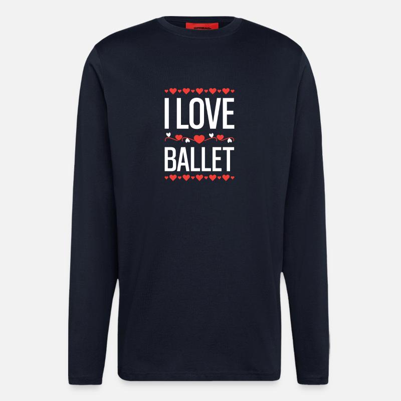 J’adore la danse classique - Manches longues bio décontracté fabriqué en UE - DARK NAVY
