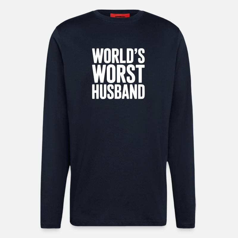 Der schlimmste Ehemann der Welt - Langarmshirt - made by SPREAD - DARK NAVY