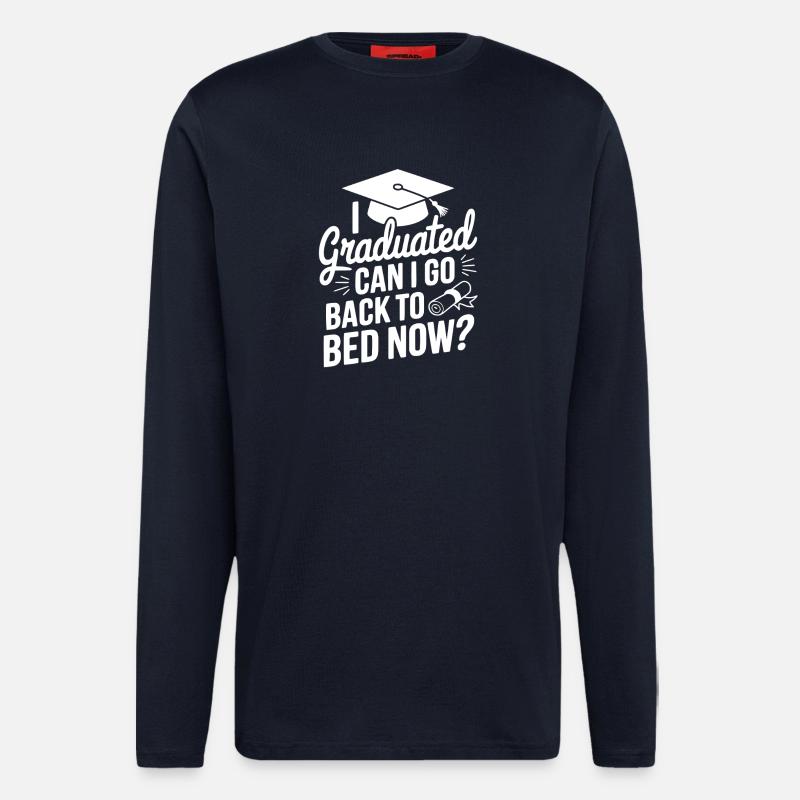 Lustiges Abschlusszitat Absolvent - Langarmshirt - made by SPREAD - DARK NAVY