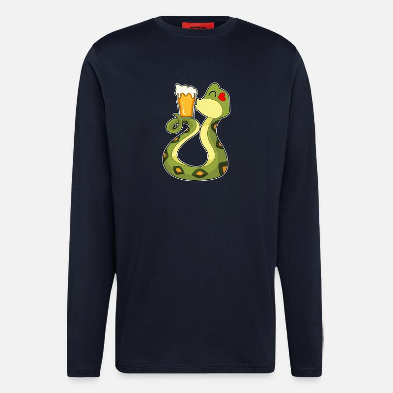 Schlange Bier - Langarmshirt - made by SPREAD  - DARK NAVY