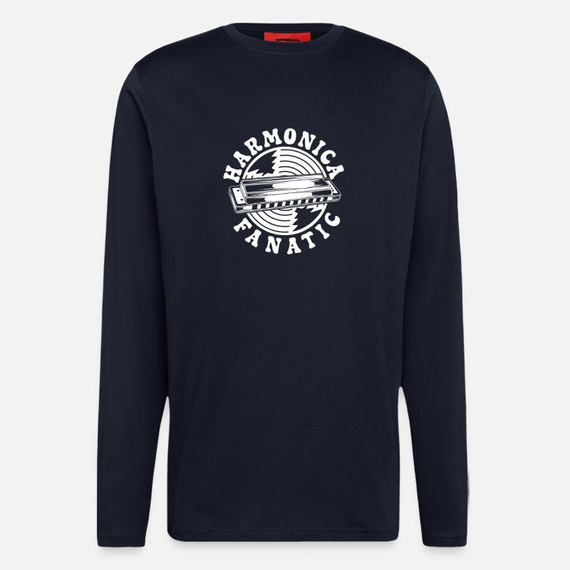 Harmonica Musican Fanatic Harmonica - Manches longues bio décontracté fabriqué en UE - DARK NAVY
