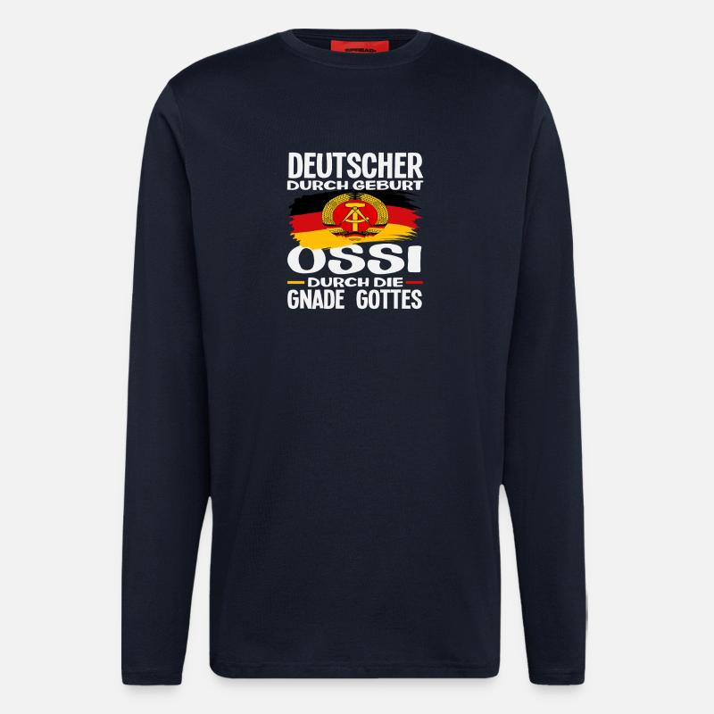 Gnade Gottes Ossi Spruch DDR Stolz - Langarmshirt - made by SPREAD  - DARK NAVY
