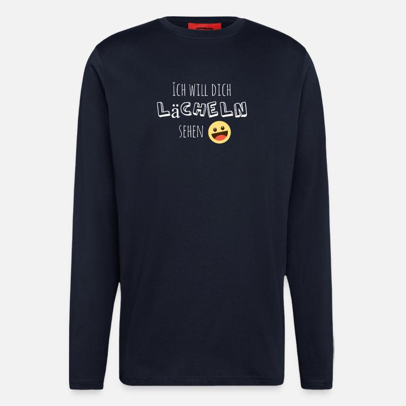 Ich will dich lächeln sehen - Langarmshirt - made by SPREAD  - DARK NAVY