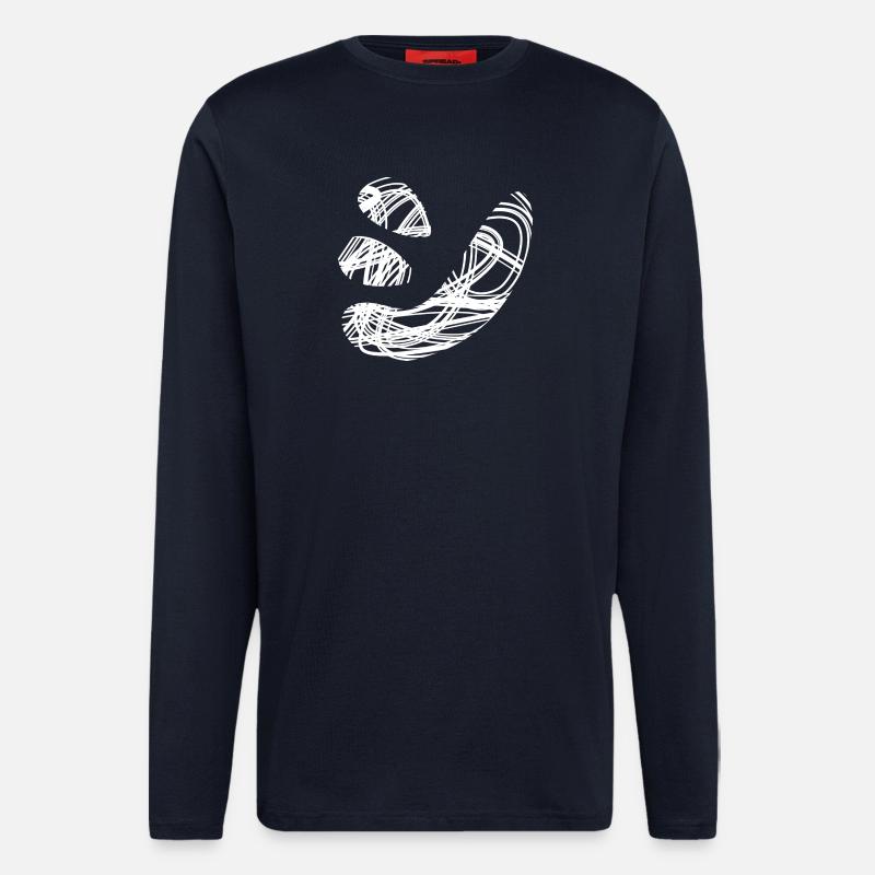 Japanese text 'シ' (shi) pattern - Longsleeve - made by SPREAD  - DARK NAVY