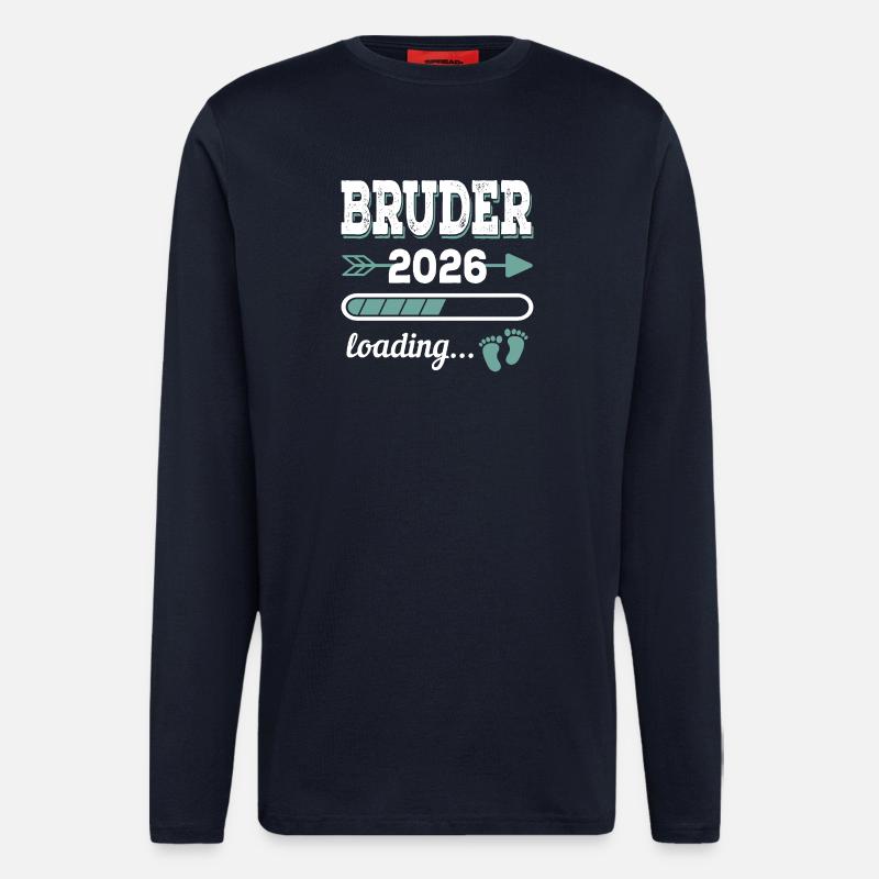 Bruder 2026 Loading Werdende Geschwister Geschenk - Langarmshirt - made by SPREAD  - DARK NAVY