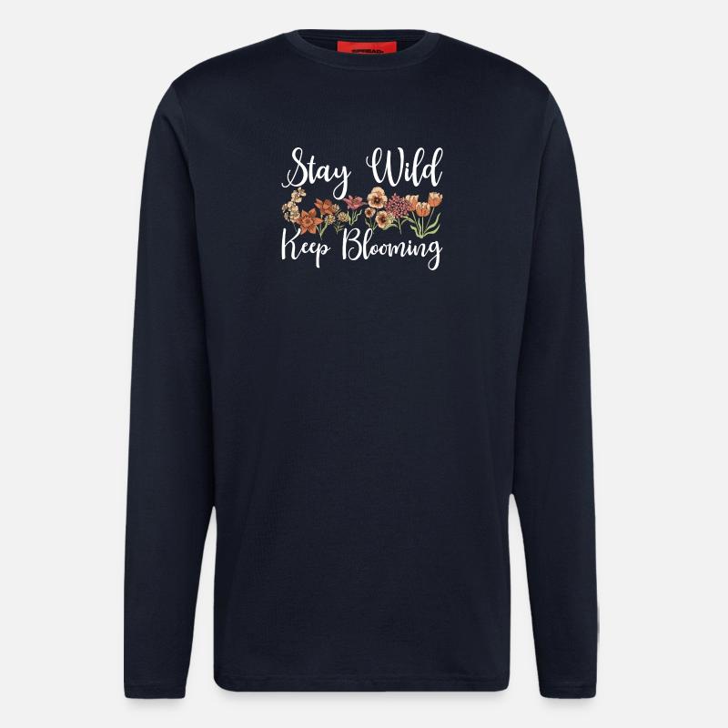Stay Wild Keep Blooming Floral - Langarmshirt - made by SPREAD  - DARK NAVY