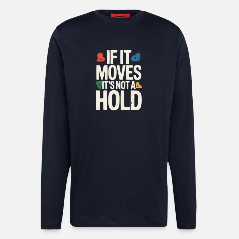 Klettern Bergsteigen Karabiner Bouldern - Langarmshirt - made by SPREAD  - DARK NAVY