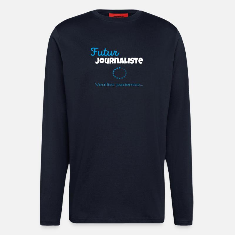 Zukünftige Journalistin – Bitte warten Sie - Langarmshirt - made by SPREAD  - DARK NAVY
