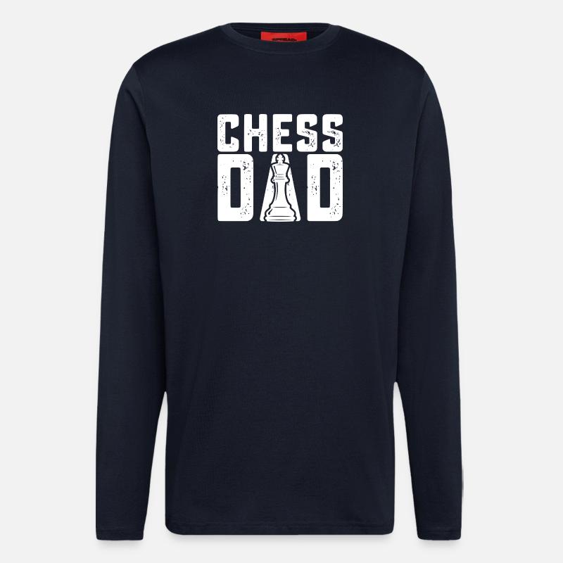 Schach Papa Design Schach Vater - Langarmshirt - made by SPREAD - DARK NAVY