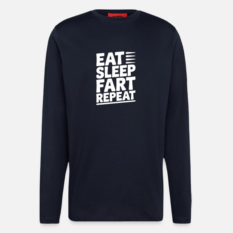 Manger dormir pet répéter - Manches longues bio décontracté fabriqué en UE - DARK NAVY