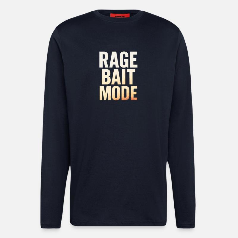 Rage Bait Mode, Funny Saying  - Longsleeve - made by SPREAD  - DARK NAVY