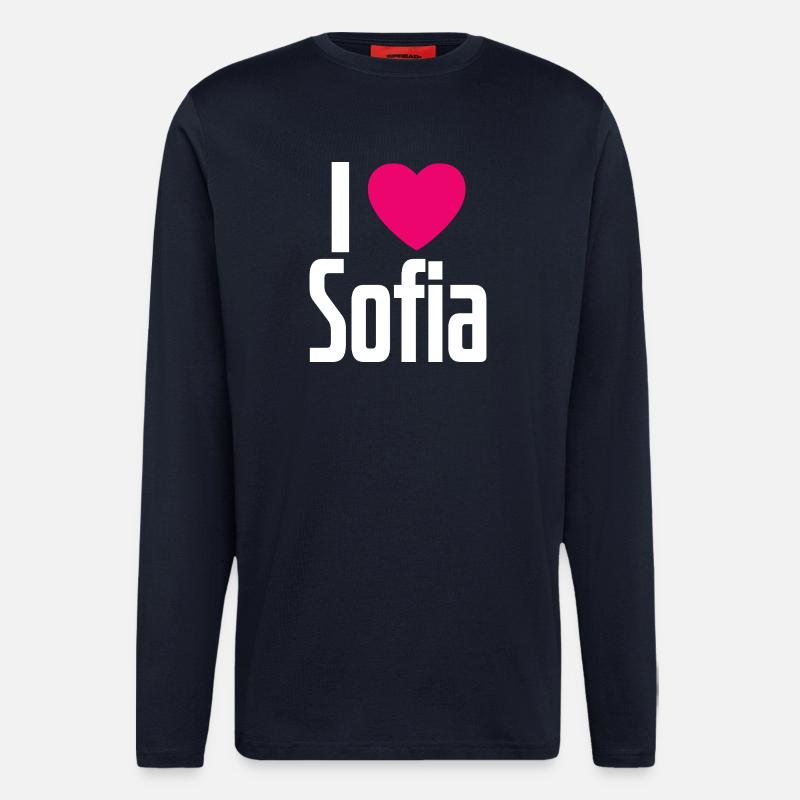 J’aime Sofia Coeur rose J’aime Sofia - Manches longues bio décontracté fabriqué en UE - DARK NAVY